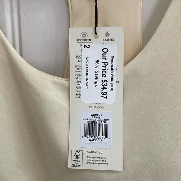 CALIA nude slip dress with built in shapewear underneath. L - Picture 8 of 9